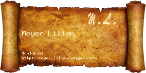 Meyer Lilian névjegykártya